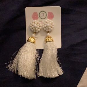 Lisi Lerch White Tassel Earrings